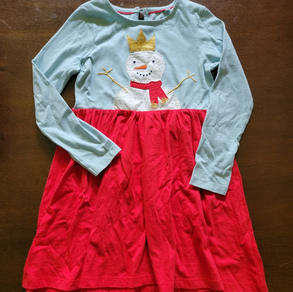 Mini Boden Snowman in Crown Dress